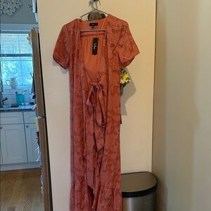 Lulu's Peach Lace Overlay Dress wrap